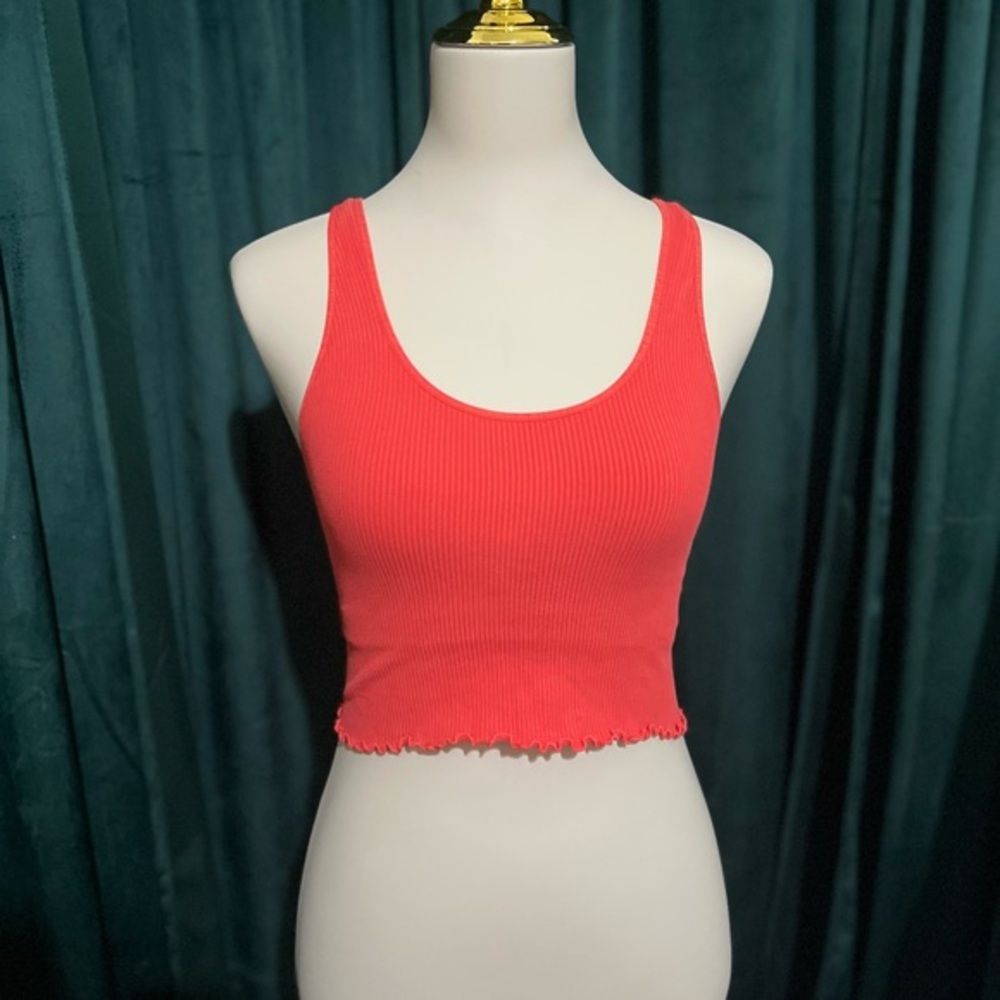 Scarlet Ribbed Tank Top